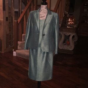 KASPER green shimmer 3 pc suit. SIZE: 10P